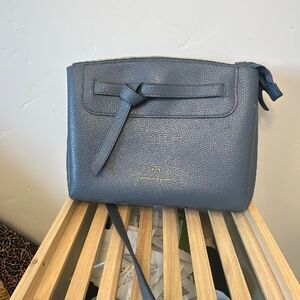 Nanette Lepore Grey Leather Crossbody Professional Minimalist Purse